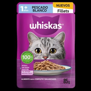 Sobre de Alimento Húmedo P/Gato de Pescado Blanco , whiskas  85g