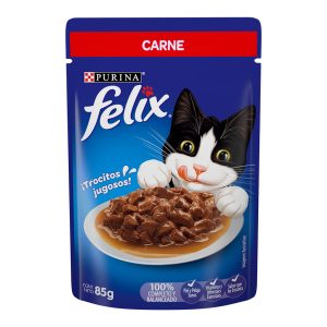 Sobre de Alimento Húmedo P/Gato de Carne, Felix 85g