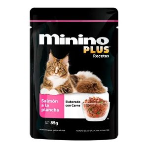 Sobre de Alimento Húmedo P/Gato de Salmón a la Plancha, Minino Plus 85g