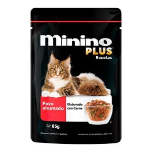 Sobre de Alimento Húmedo P/Gato de Pavo Húmedo, Minino Plus 85g