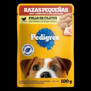 Sobre de Alimento Húmedo P/Perro de Raza Pequeña,de Pollo en Filetes, Pedigree 100g